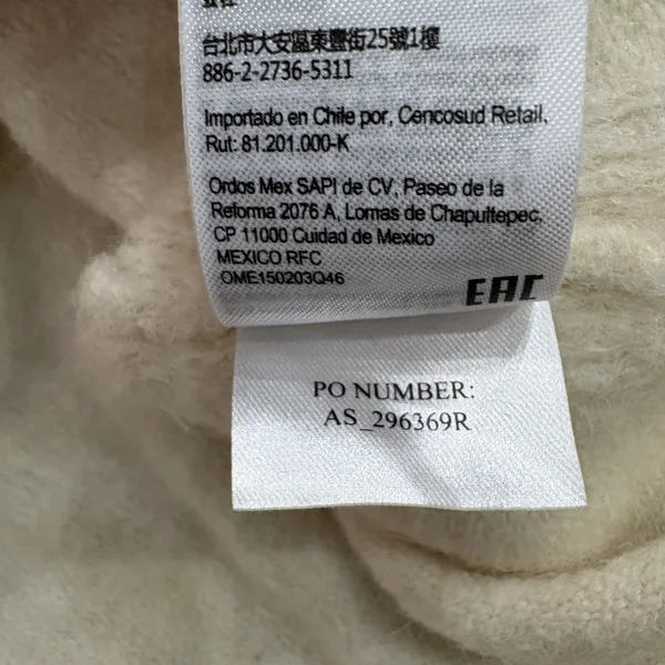 Allsaints Lock Roll Neck Relaxed Fit Sweater Asymmetric Chalk White Size‎ Medium - Image 5