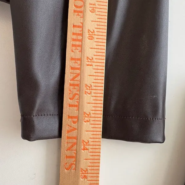 Chico's Faux Leather Jacket Women Size 2 Black Collarless Snap Front‎ 570023417 - Image 8