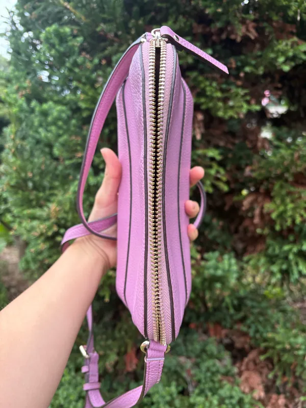 kate spade Lavender Pebbled Leather Dome Crossbody with Gold Hardware - Image 3