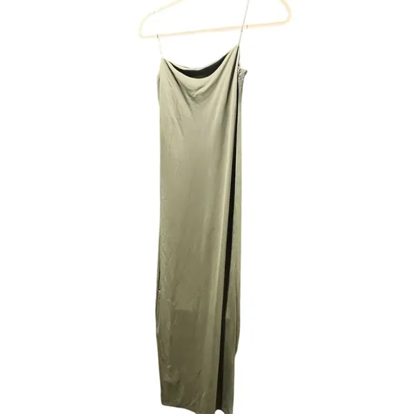 Zara Women's Strappy Maxi Dress Sage Green Sleeveless Standard Size S - Image 8