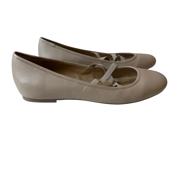 Saks 5th Avenue Ballet Flats Nude Beige Size 10M Neutral Minimalist Classic - Image 3