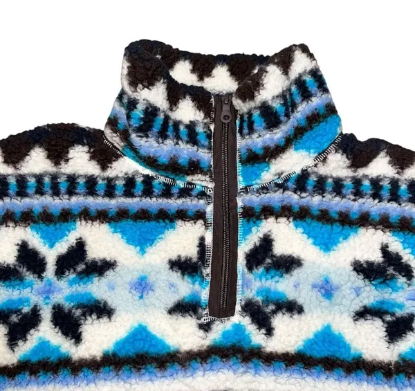 Aerie Offline Oversized Aztec Fleece Sherpa Quarter Zip Pullover size Medium - Image 5