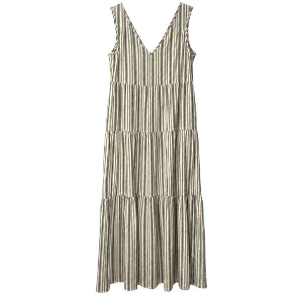 Cozy Co. Striped Maxi Dress Sz Small Sleeveless Cotton Blend Pockets Boho - Image 2