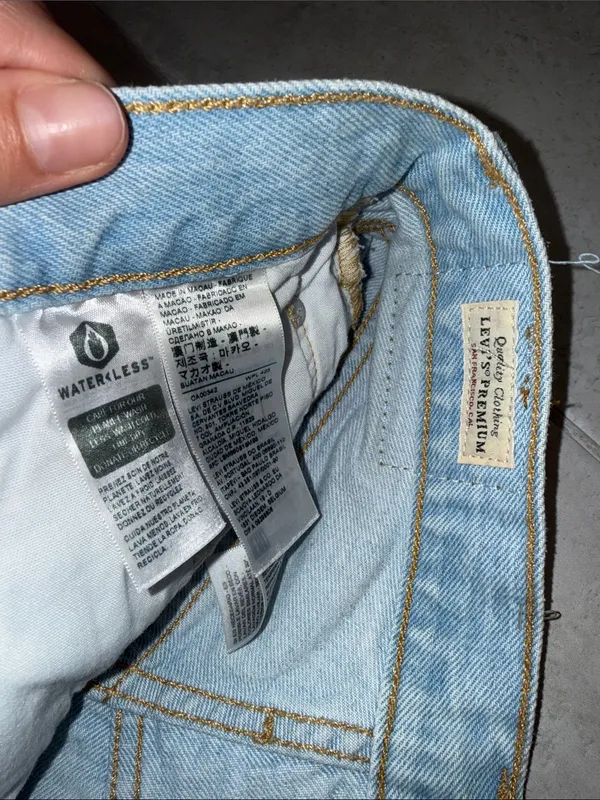 Levi's Light Blue Distressed 501 original Jean Shorts size 25 - Image 6