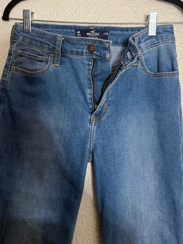 Hollister Y2K Mid-Rise Blue Flare bell bottom Jeans size 4R - Image 2