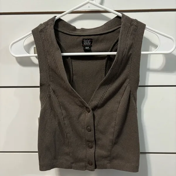 Urban Outfitters Brown Button Down Tank Top - Image 2