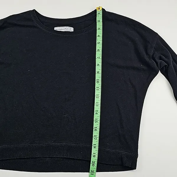 Abercrombie & Fitch Women's Black‎ Long Sleeve Crew Neck Pullover Sweater Size S - Image 7