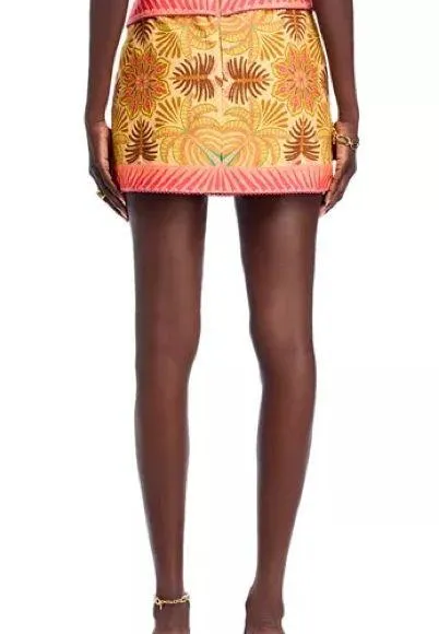 Farm RIo | Palm Scarf Print Miniskirt | Size 26 NWT - Image 2