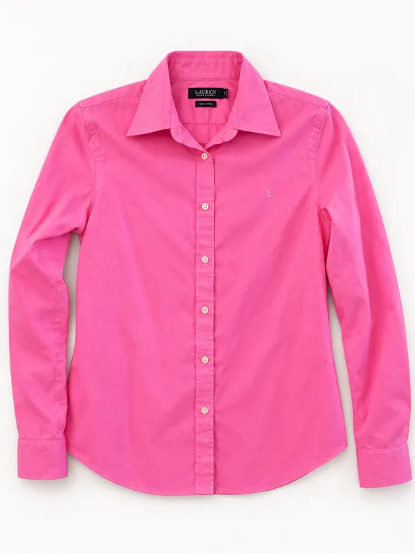 Lauren Ralph Lauren Pink Non Iron Cotton Button Down Shirt Size S - Image 2