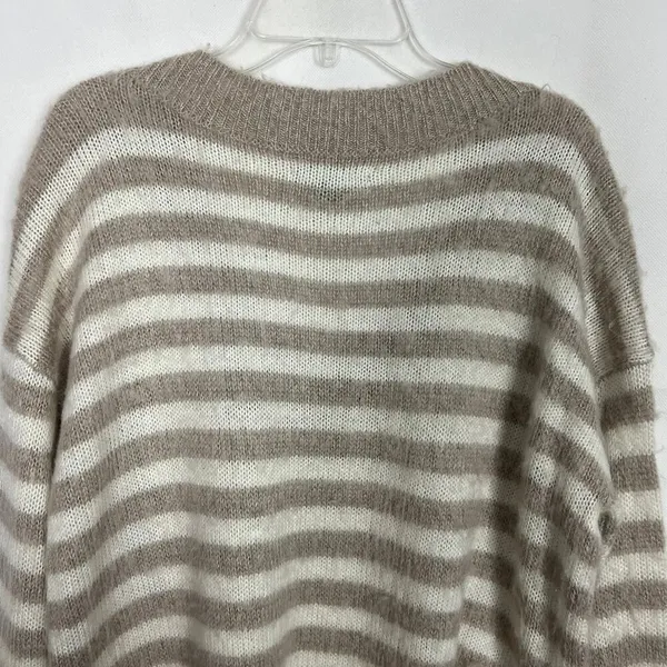 American Eagle Jegging Fit Striped Fuzzy Striped Sweater Size Small Oversized - Image 9