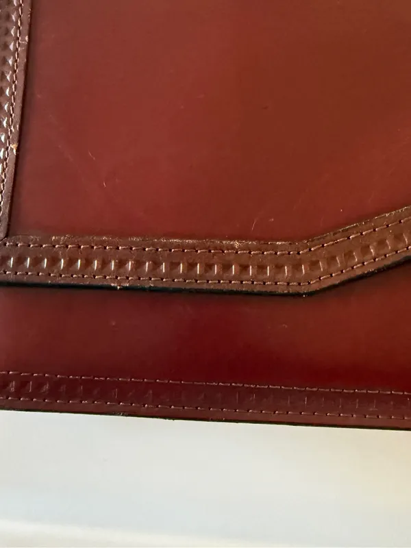 Vintage Leather Envelope Clutch - Burgundy Brown - Image 2