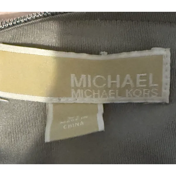 Michael Kors Dress Womens Size XL Gray Mini Stretch Chain Strap Lined Cold Shldr - Image 2
