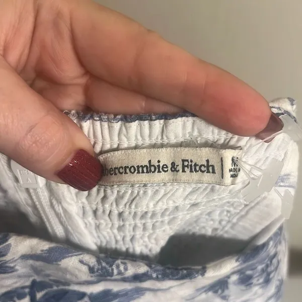 ✨Abercrombie & Fitch Linen-Blend Ruched Squareneck Mini Sz Medium Dress✨ - Image 6