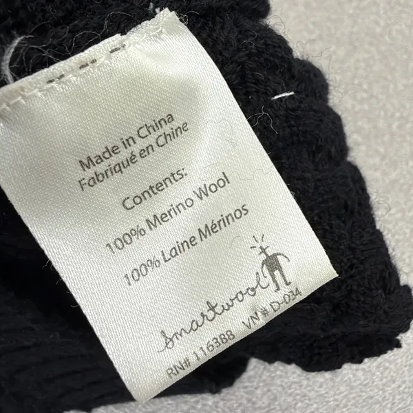 Smartwool Beanie Womens OS Black Merino Wool Cable Knit Winter Hat - Image 5