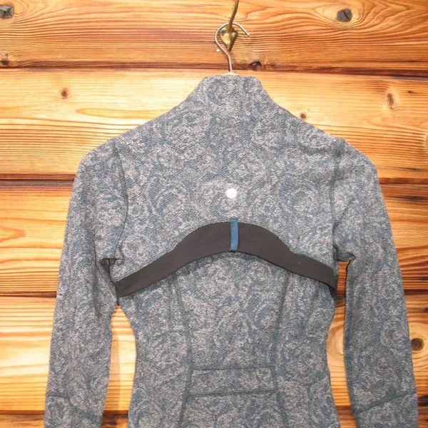 Lululemon Define Jacket Brushed Alberta Lake Teal Rose Herringbone Sz 2 - Image 10