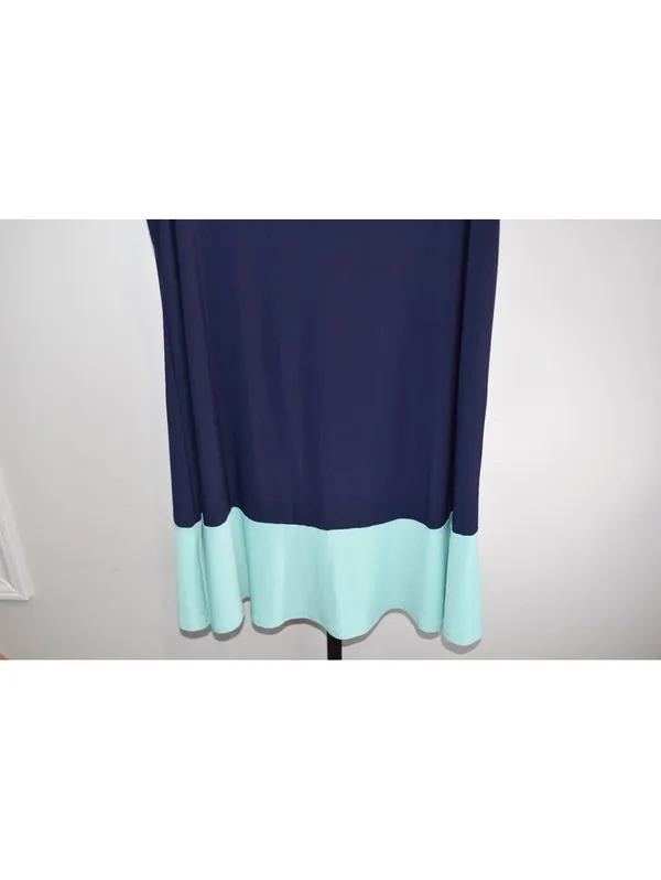 Blu Sage Colorblock Sleeveless Shift Dress Navy Mint Plus Size 16W Professional - Image 4