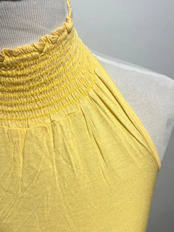 Y2K mock neck halter yellow top Size XS - Image 5
