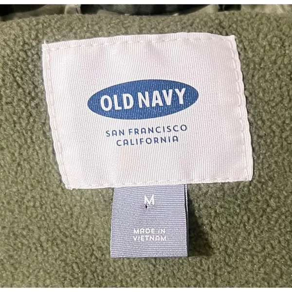 Old Navy Womens Puffer Vest Camo Green Zip Up Stand‎ Collar Size M - Image 7