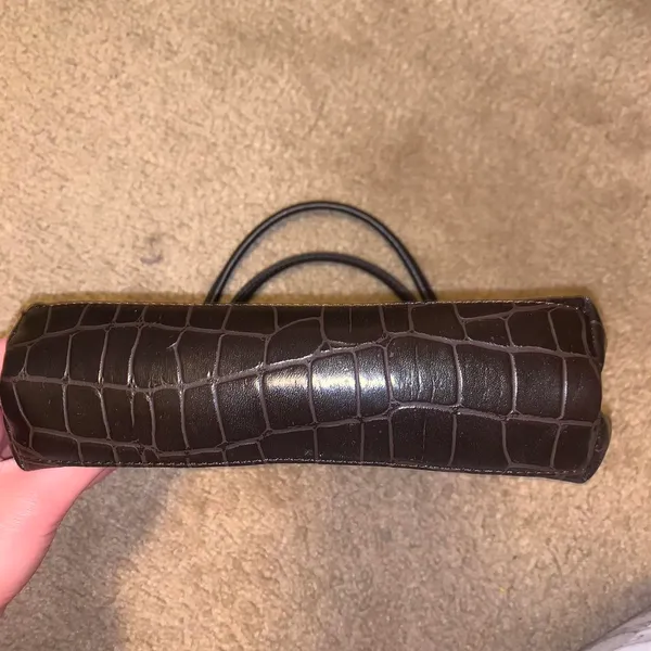 Vintage Esprit Dark Black Brown Mini Handle Bag - Image 4