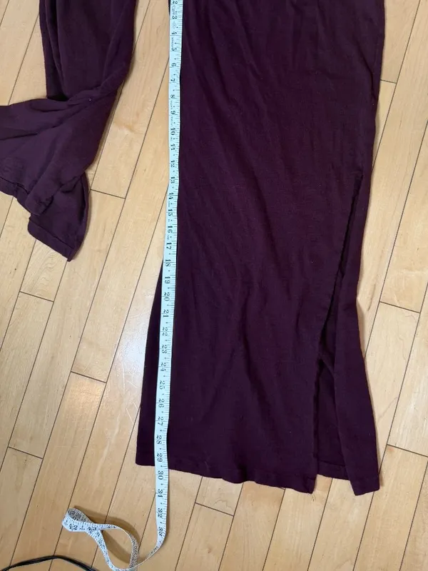 Urban Outfitters UO Jesse Split Wide Leg Pant Burgundy Maroon Size large - Image 8