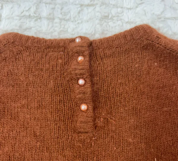 Cassidy Sweater Lambwool Angora Short Sleeve Brown Sz M - Image 13