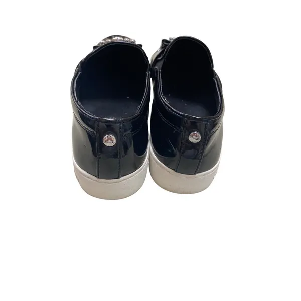 Michael Kors women’s shoe sneaker leather patent black w/rhinestones 8.5 SKU 718 - Image 4