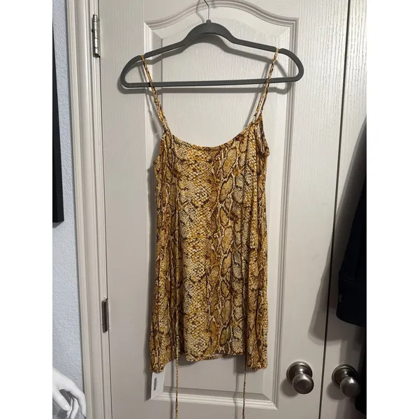 Reformation‎ Vivette Snake Print Mini Dress Square Neck Spaghetti Strap Coquette - Image 4