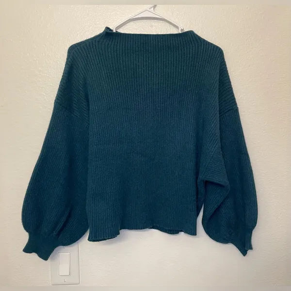 Line & Dot Women’s‎ Deep Teal Cowl Neck Sweater Size S - Image 3