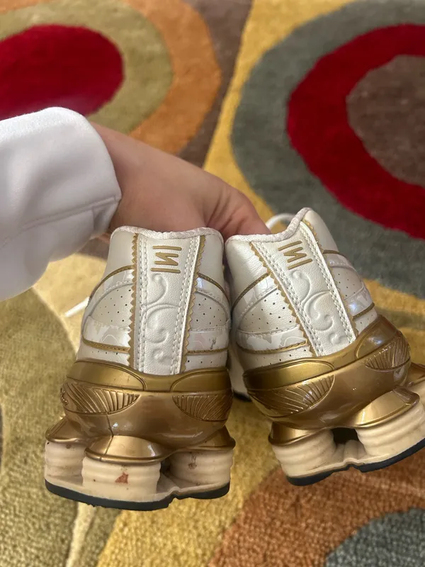 NWOT Nike Shox Turbo Pearl White Camo Gold Sneakers Vintage Retro Women’s Size 8 - Image 4