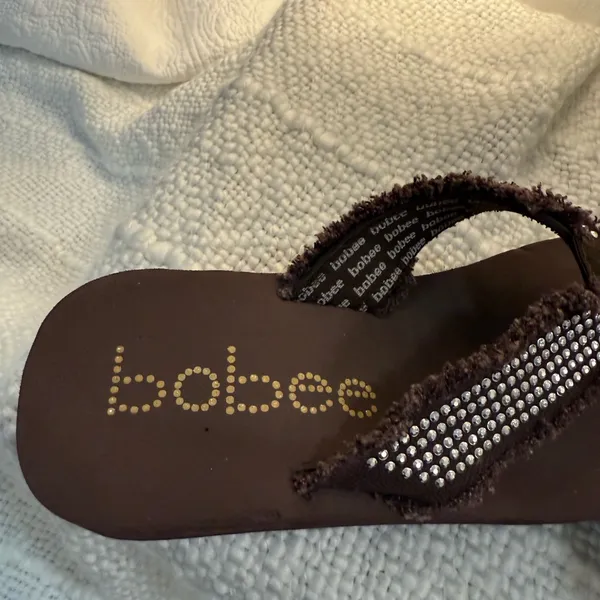 Brown Beaded Women's Sandals Size 6 - Image 4