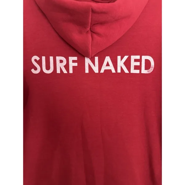 Aviator Nation "Surf Naked" Zip Up Hoodie Red Unisex Size Small - Image 8