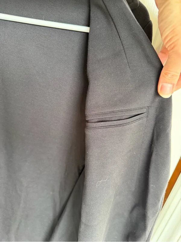 Athleta Eastbound Blazer Black Open Front Career Travel Jacket Size‎ 12 - Image 3