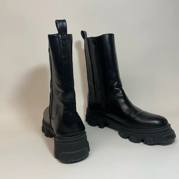 EGO Women’s UK7 (US9) Black Combat Boots - Image 3