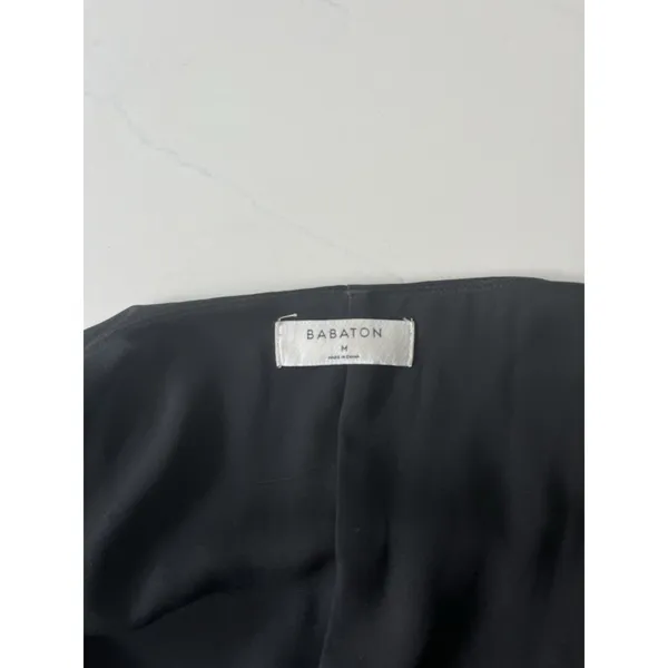 Aritzia BABATON Wallace Black Short-Sleeve Wrap Dress Size Medium - Image 4