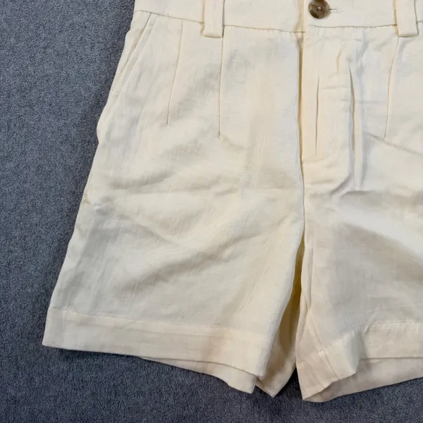 A New Day High Rise Shorts Women's 6 Beige Pleated Front Pockets Summer New - Image 3