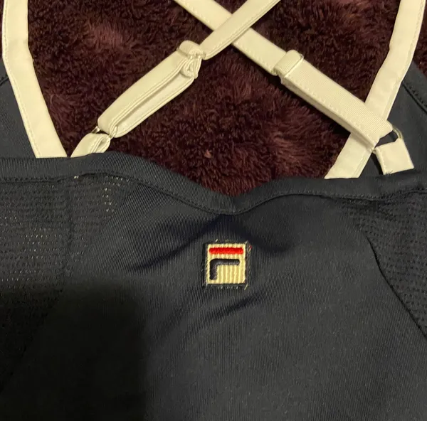 FILA Navy Blue Workout Top Small - Image 3