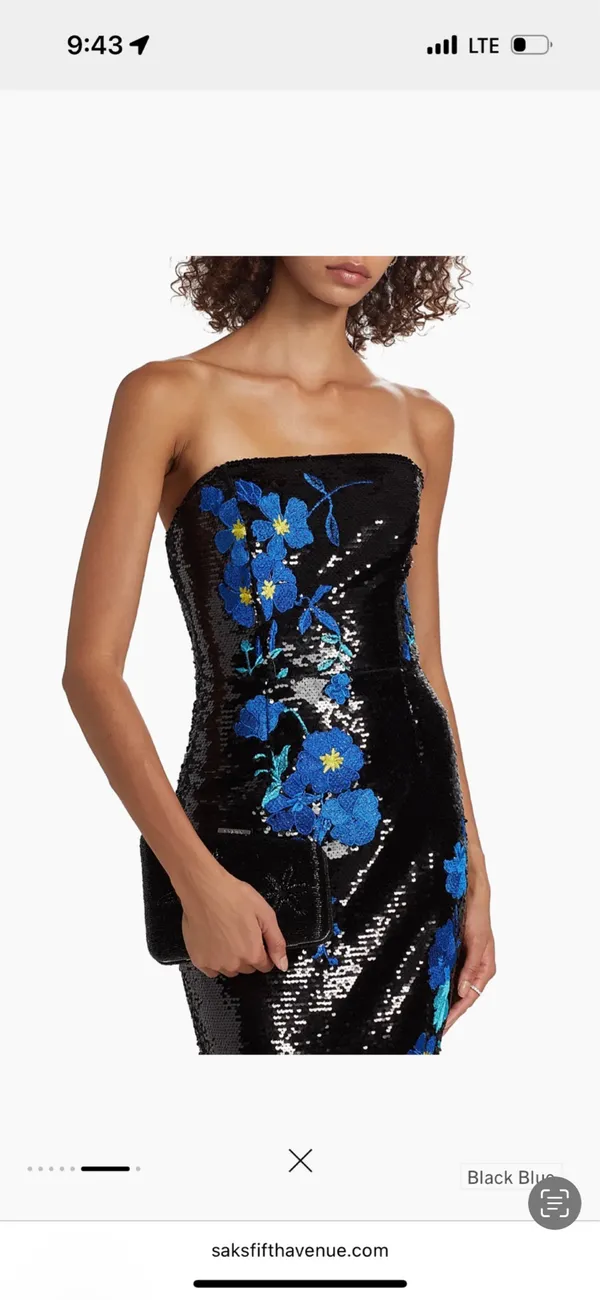 Milly Kait Vines of Floral Sequin Dress - Image 3