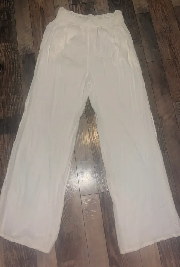 Aerie Wide-Leg Linen Pants Beach - Image 4