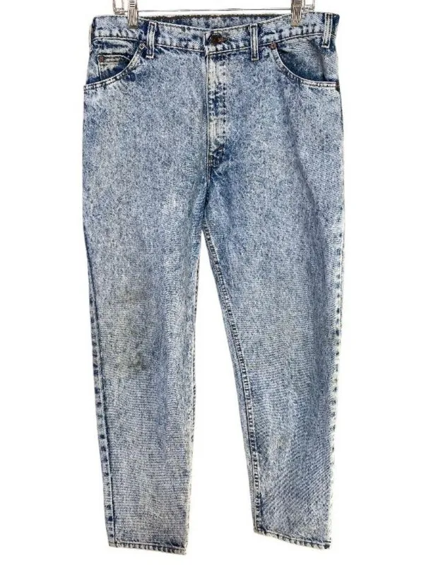 Vintage Levi's Acid Washed Orange Tab 550 Relaxed Taper Jeans Denim 36 X 32 - Image 9
