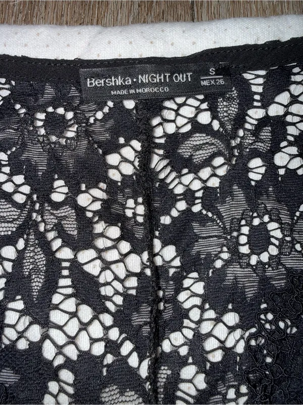 Bershka Black Lace V-Neck Side-Tie Bodysuit - Image 3