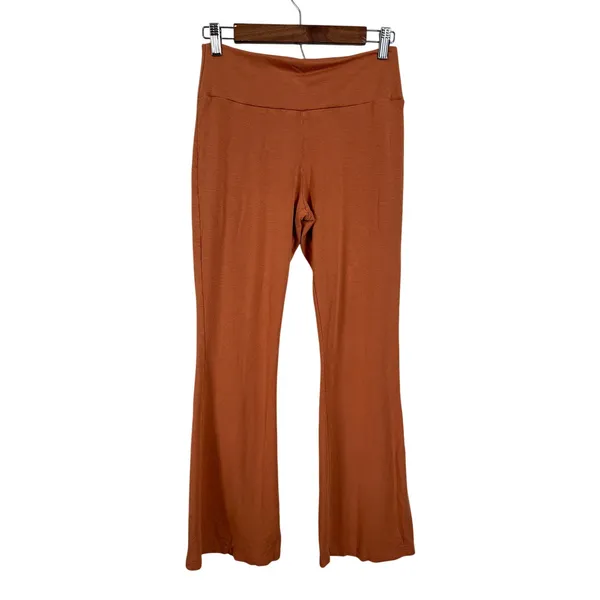 Split59 Raqel High Waisted Fleece Flare Pant in Rust Womans Medium - Image 3
