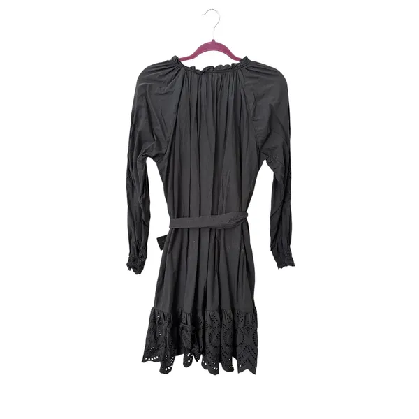 RAILS Saylor Eyelet Belted Mini Dress Black Medium - Image 3