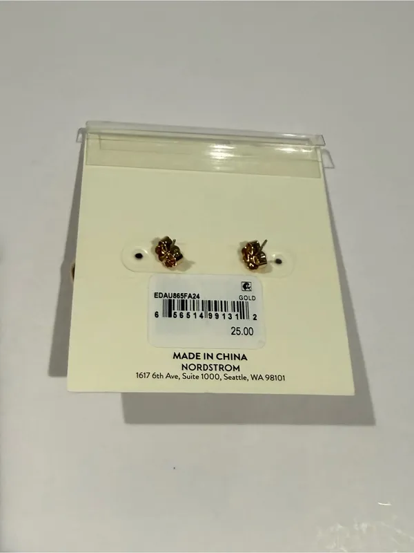 Nordstrom open edit statement Gold Chunky half Hoop Earrings new gift office - Image 3