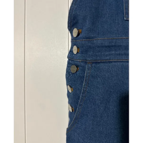 Capulet Lennon Denim Overalls XS Blue Wide Leg Dungaree Stretch Retro Fit - Image 5