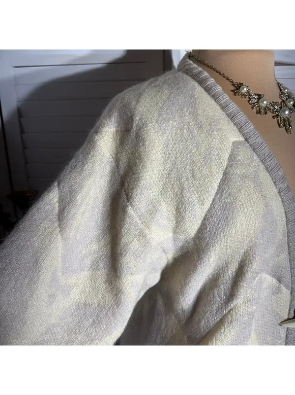 Vintage 90s mohair sweater cream toggle buttons thick warm made in Germany sz XL - Image 7