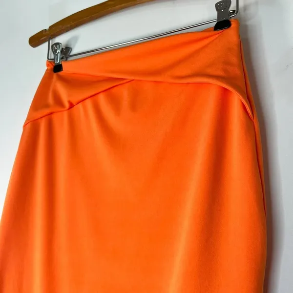 Hey Samy Tessa Orange Cropped Top Midi Bodycon Two Piece Skirt Set Womens L NWT - Image 9