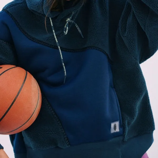 NWT Free People Sprint To The Finish Cozy Hoodie in Midnight Navy Combo - Image 2