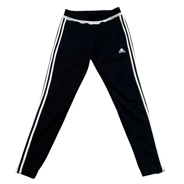 Adidas Unisex Track Pants S Black White Stripes Climacool Tapered Fit - Image 5