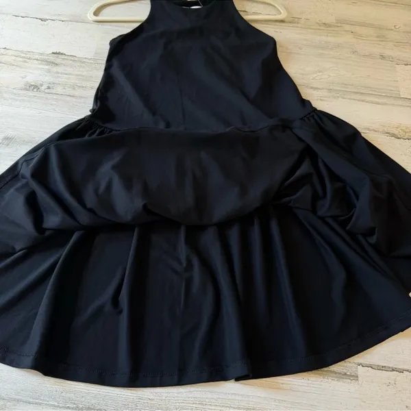 NWT Susana Monaco Drop Waist Ruffle Mini Dress XS Black 0321SUPD00791 Sleeveless - Image 7