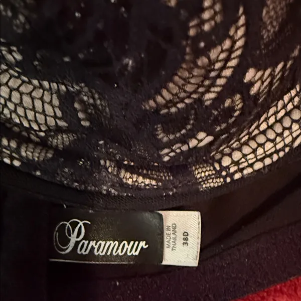Paramour Black and Cream Lace Bra Size 38D - Image 8